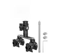 WheatThrive Double Headed Crab Clamp Mount, Adjustable Bike Handlebar Holder, Aluminum Alloy, for DJI Osmo Action 6/Insta360 X5, Black