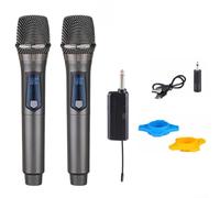 WheatThrive Dual 2.4G Wireless Microphone Set, Dual Handheld Cordless Microphone System, Rechargeable, For Dynamic, Perfect For Events(Two microphones)
