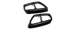 WheatThrive Exhaust Tip Cover, Muffler Trim, Stainless Steel Decor, Scratch Hide, 2-Pack Bright Black for BMW 5 Series G31 2018-2022