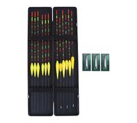 WheatThrive Fishing Floats, Bobbers, 12 Pack Day Night Set, Sensitive Wood Design with Tackle Box for Coarse Fishing