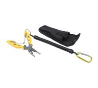 WheatThrive Fishing Pliers Stainless Steel Hook Remover with Braid Scissors - Rust Resistant Tackle for Safe Unhooking Fish - Blue 125mm(Yellow)