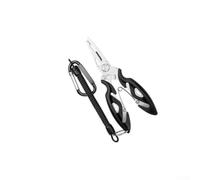 WheatThrive Fishing Pliers Stainless Steel Professional Tackle Tool - Split Ring Remover Crimper Braid Rust Resistant Orange Yellow 125mm(Black)