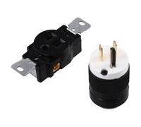 WheatThrive for nema 5-15P, 15A 125V Connector, Straight Male Replacement, Heavy Duty Nylon Body, Brass Terminals, 2-Pole 3-Wire Grounding, for Industrial Equipment, Pair