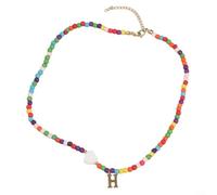 WheatThrive Gold Letter Bead Necklace Plastic Adjustable Chain 41-50cm | 26-letter beads, gold finish, adjustable 41-50cm, lightweight plastic, daily wear friendly