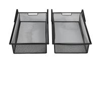 WheatThrive Hanging Drawer Organizer, Under Bed Storage, Closet Shelf, Steel Pull-Out Basket, Space-Saving Design for Bedroom, Black