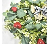 WheatThrive Heart Wreath, Valentine Wreath, Artificial Flower Garland for Wedding Decor, Large Silk Rose Heart Shape Door Hanging, 42cm Green
