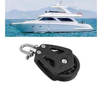 WheatThrive Heavy Pulley Block, Single Pulley, Nylon Sheave, 460kg Load, Smooth Bearing for 10mm Rope, Marine Sailboat Rigging
