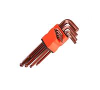 WheatThrive Hex Key Set, Wrench Set, 9-Piece Ball End, High Hardness Alloy Steel, Bronze Finish, Long Arm Leverage for Furniture Assembly
