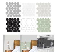 WheatThrive Hexagon Wall Stickers,3D Peel and Tiles,Self-Adhesive Mosaic for Kitchen Bathroom Backsplash,Waterproof Decor,12x12 Inch