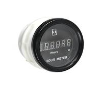 WheatThrive Hour Meter, Timer, 2 Inch Chrome Bezel, Mechanical 6V 12V 24V System, Compact Design for Lawn Mower Tractor Boat