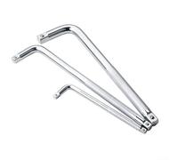 WheatThrive L Type Wrench Set 3Pcs Chrome Vanadium Steel Extension Bars for 1/4 3/8 1/2 Drive Ratchets - Non-Slip Knurled Handle Bent Bar Socket Tool Kit for Auto Repair Garage Maintenance Silver