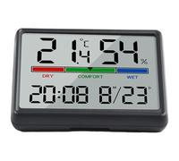 WheatThrive Large LCD Digital Wall Clock with Temperature and Humidity Display, 3.5 Inch Electronic Desk Alarm Clock for Home Office Kitchen Classroom