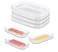 WheatThrive Meat Fridge Storage Containers, Transparent 3 Layer Sealed Food Container With Lids For Storing Cooked Meals(3rd floor)