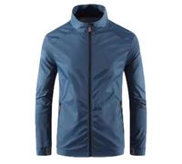 WheatThrive Men's Breathable Summer Jacket Waterproof Sportswear for Outdoor Sun Protection (2XL Blue)