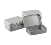 WheatThrive Metal Box, Storage Tin, Hinged Lid Container, 6Pcs Small Empty Tins for Crafts, Cosmetics, Herbs, Travel