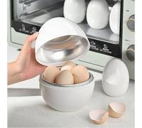 WheatThrive Microwave Egg Steamer, Food-Grade Plastic Egg Boiler with Aluminum Layer, Compact Breakfast Cooker for Hard or Soft Boiled Eggs and Vegetables