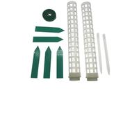 WheatThrive Moss Pole, Plant Support Stick, Climbing Column for Houseplants, Stackable Plastic Kit with Ground Stakes, Ties and Labels for Monstera, Pothos, Ivy, Vines, White, 2-Pack