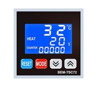 WheatThrive Multifunctional LCD Temperature Controller BEM-TSC72 for SSR Output, K/E/J/S Type Input, 100-240V AC, 72x72mm
