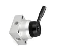WheatThrive Pneumatic Hand Valve, Manual Air Switch, K34R6-8 3-Position 4-Way Reversing Valve, Aluminium Body for Automation Machinery, Pack