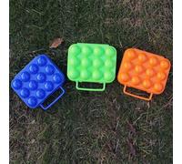 WheatThrive Portable Egg Box,12 Compartment Egg Holder,Stackable Plastic Egg Container for Camping,Picnic,Fridge Storage,Shockproof Design,Blue