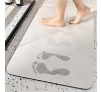 WheatThrive PU Bath Mat, Bathroom Rug, Non Slip Floor Mat, Quick Dry Water Absorbent, Easy Clean Thin Design for Shower, Kitchen, Laundry