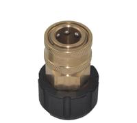WheatThrive Quick Connect Adapter, Pressure Washer Adapter, M22 Female Connector, 1/4 3/8 QD, Brass Stainless Steel, 5000PSI High Pressure Hose Fitting for Karcher M22 14mm 15mm Guns