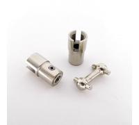 WheatThrive RC Boat Shaft Coupling 4x4mm Metal Cardan Joint for Flytec Feilun FT011 Motor to for flex Shaft Linkage Drive Connector 43mm Long Silver Spare Part