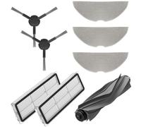 WheatThrive Replacement Parts for Mova Plus, Robot Vacuum Accessories Kit, Roller Brush, Side Brushes, Filters, Mop Cloths, 8-Piece Set for Mova