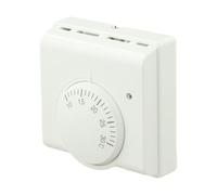 WheatThrive Room Thermostat, Heating Thermostat, Temperature Controller, Mechanical for DIAL, On/Off Switch, 10A, 220V, for Floor Heating, Boiler, White