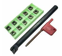 WheatThrive SCLCR Boring Bar, Indexable Lathe Tool, Solid Threading Bar, 95° Cut, Carbon Steel, for S12M-SCLCR09, with 10 Inserts