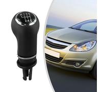 WheatThrive Shift Knob, Gear Stick, Manual Shifter, 5 6 Speed, Black Silver Design, for Opel Corsa D 2006-2014, Adam 2012-2019, Piece