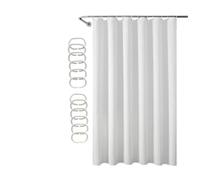 WheatThrive Shower Curtain, Waterproof Shower Curtain, Polyester Bath Curtain with Marble Pattern, Anti-Mold Bathroom Liner, 180x180cm with 12 Hooks