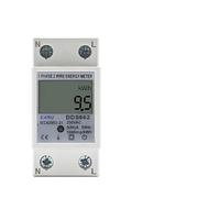 WheatThrive Single Phase Energy Meter, Digital Power Monitor, LCD Electricity Counter, 80A Max Current, Backlit Display, DIN Rail Mount for Home Industrial Use