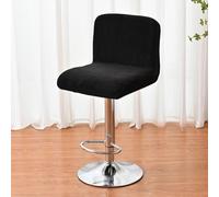 WheatThrive Stretch Chair Covers, High Stool Covers, Silver Fox Fleece Slipcovers for Dining, Bar, Wedding, Party, Hotel, 2 Pack