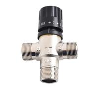 WheatThrive Thermostatic Mixing Valve, Hot Water Mixer, TMV for Solar Heater, Copper, 35-55C Stable Temp, Fail-Safe, Bathroom Shower