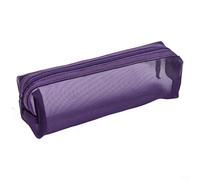 WheatThrive Transparent Mesh Pencil Case for Stationery and Makeup Large Capacity Organizer Bag for Daily Use (Purple)