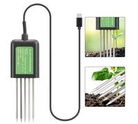 WheatThrive USB Soil Sensor, Soil Tester, 8-in-1 PH EC Meter for Android, IP68 Waterproof NPK Moisture Temp Monitor for Garden Farm