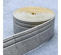 WheatThrive Waterproof Border Stickers for Walls Foam Cotton Decorative Skirting Edges (Silver Grey)