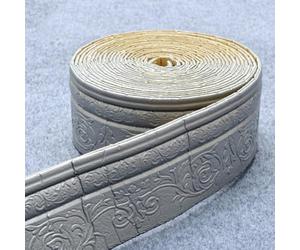 WheatThrive Waterproof Border Stickers for Walls Foam Cotton Decorative Skirting Edges (Silver Grey)
