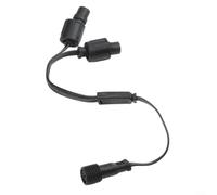 WheatThrive Y-Splitter for Eufy Permanent Outdoor Lights E22 Dust Resistant Connector 1 Female to 2 Male Adapter Holiday Decorations Black(A)