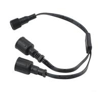 WheatThrive Y-Splitter for Eufy Permanent Outdoor Lights E22 Dust Resistant Connector 1 Female to 2 Male Adapter Holiday Decorations Black(B)