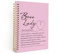 Wheatwin Boss Lady Spiral Notebook, Work Journal Notebook for Women Leaders, Boss Lady Gifts for Women, Womens Office Supplies, Pink Office Hardcover Notebooks 5.5x8.3