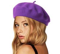 Wheebo Wool Beret Hat,Solid Color French Style Winter Warm Cap for Women Girls Lady