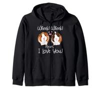 Wheek I Love You Guinea Pig Clothes Cavy Gift Guinea Pig Zip Hoodie