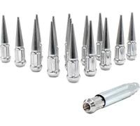 Wheel Accessories Parts 16 Pcs 10 x 1.25 Thread Spike Spline 3.35" Long Lug Nuts Chrome 14mm, 17mm & 3/4" (19mm) Hex Fits Artic Cat ｜ Can Am ｜ Honda ｜ Kawasaki ｜ Polaris ｜ Suzuki ｜ Yamaha
