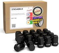 Wheel Accessories Parts 20 Pcs M14x1.5 14x1.5 Thread Bulge Acorn 1.4" Long Lug Nuts Black 3/4" 19mm Hex Fits Chevy Camaro Corvette | Dodge Charger Challenger | Ford Mustang | Jeep Wrangler