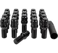 Wheel Accessories Parts 20 Pcs M15 x 1.25 15 x 1.25 Thread Acorn Seat Lug Bolt Black Finish 28mm Shank Length 6 Spline Car fits Mercedes GLE GLS ｜ Maybach GLS 600 with aftermarket Wheels