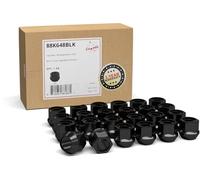 Wheel Accessories Parts 24 Pcs M14x1.5 14x1.5 Thread Open End Bulge Acorn 21mm 0.84" Long Lug Nuts Black Chrome 3/4" 19mm Hex Fits Chevy Silverado 1500 2015+ Ford F 150 2019 + Ram 1500