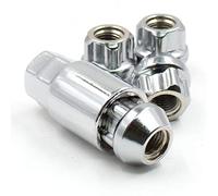 Wheel Accessories Parts 4 Locks + Key M12 x 1.75 12 x 1.75 Thread Open End 0.83" Long Locking Wheel Lug Nuts Lock Chrome Dual Hex Key 13/16" and 3/4" Hex Fits 1997 to 1999 Ford F150 Navigator