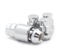 Wheel Accessories Parts 4 PC 7/16 Chrome Wheel Locking Lug Nuts Acorn Cone Seat Closed End 1.38" Long 7/16 UNF Thread Size Premium Wheel Lock Set with Key (Set of 4)